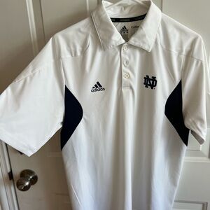Adidas White Men's Polo Shirt Notre Dame
